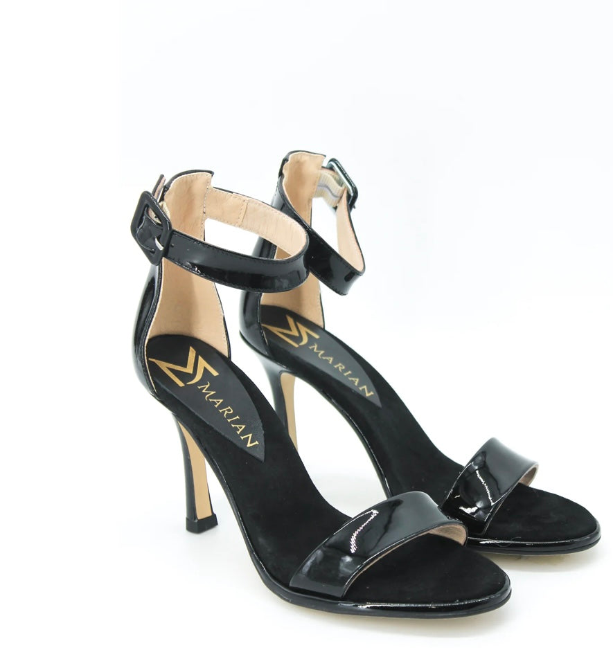 Marian black leather  high heel sandals