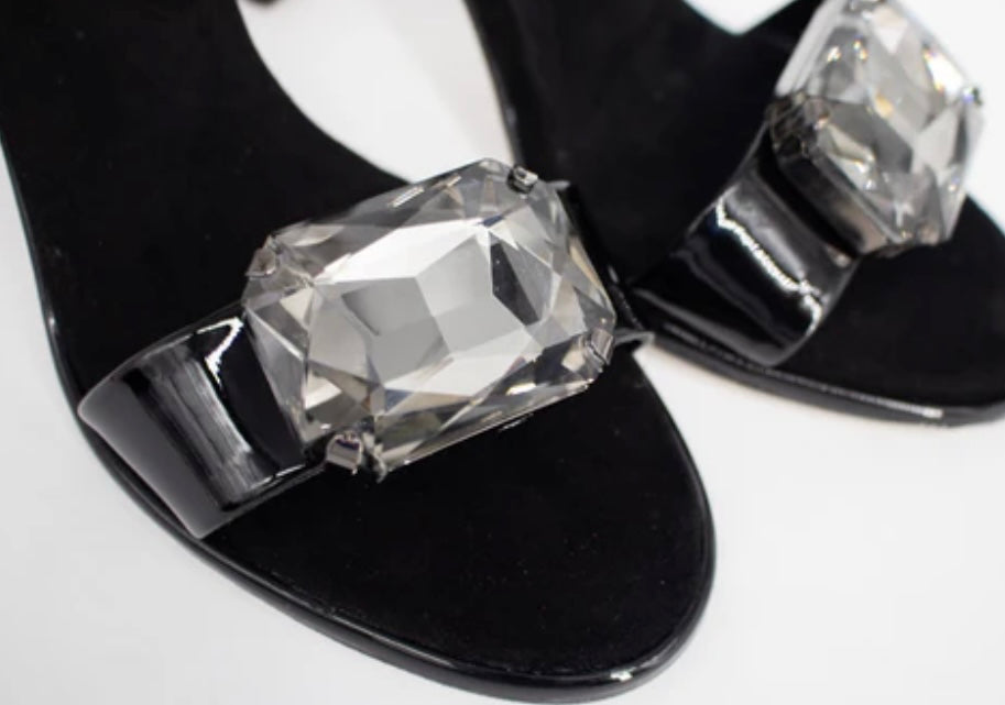 Marian black leather heels
