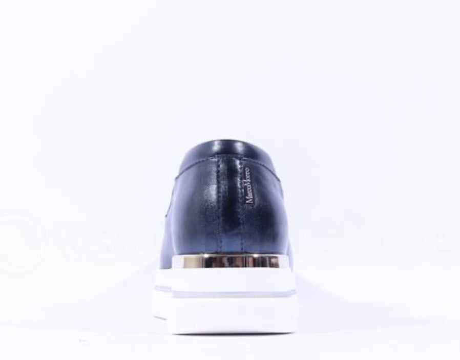 Marco moreo navy leather platform loafer