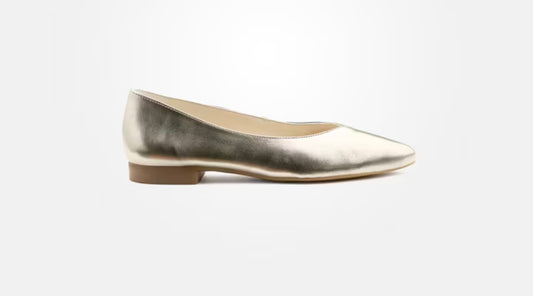 Paul Green gold leather ballerinas