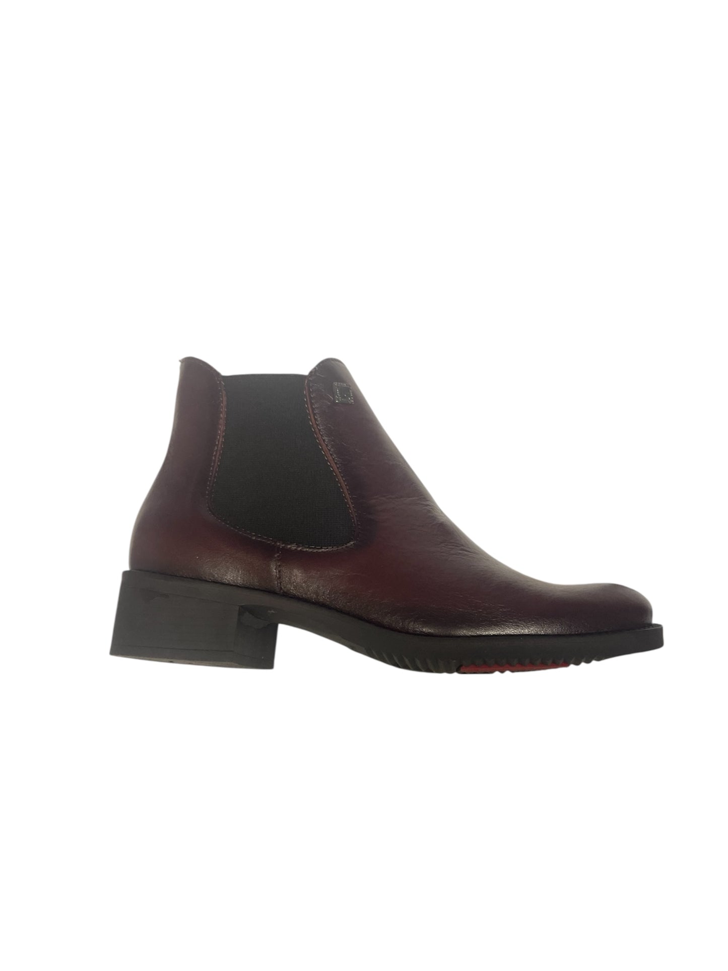 Jose Saenz cherry leather chelsea   ankle boots