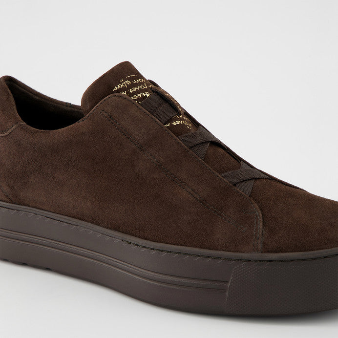 Paul Green brown velour leather slip on sneakers