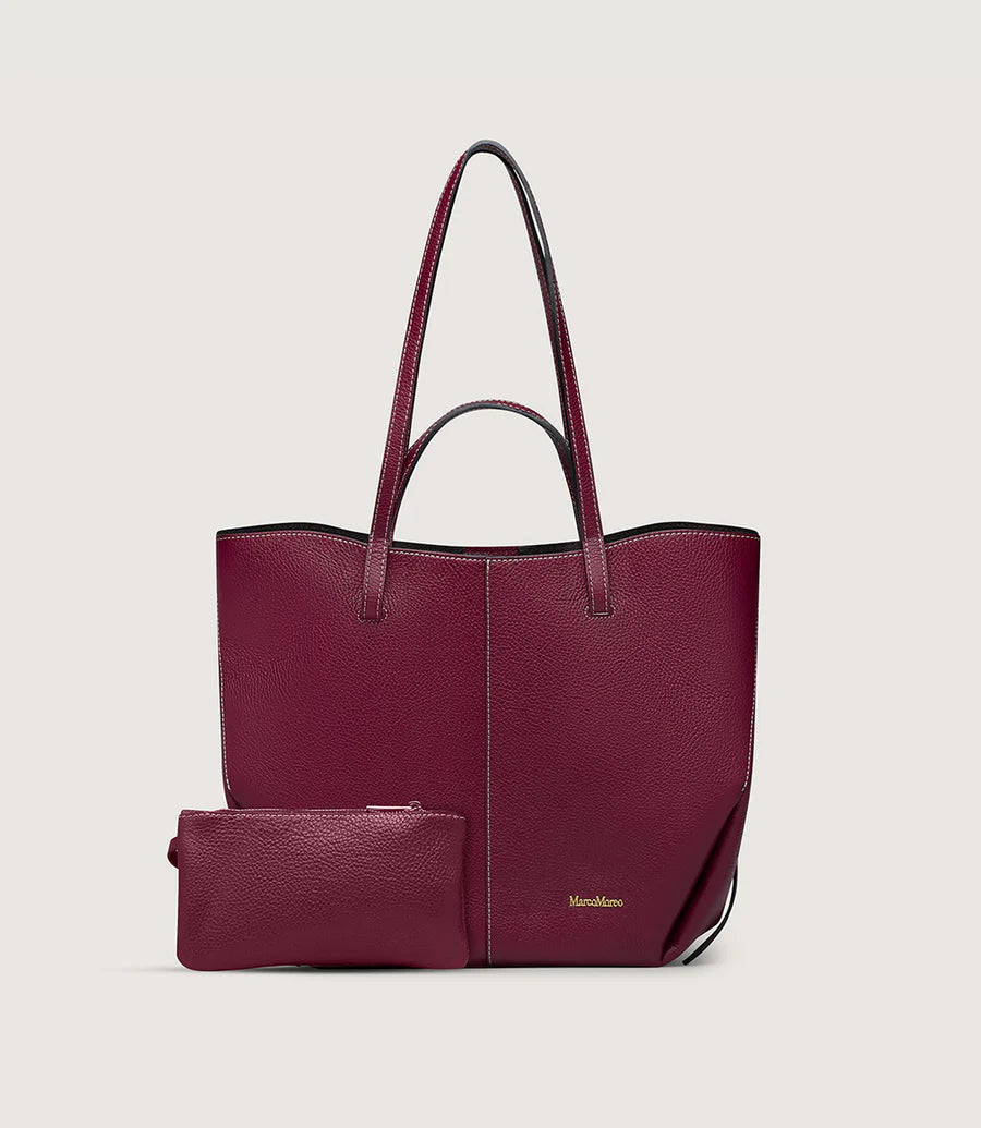 Marco Moreo burgundy leather tote bag