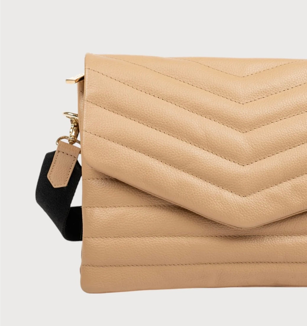 Alēo taupe leather crossbody handbag