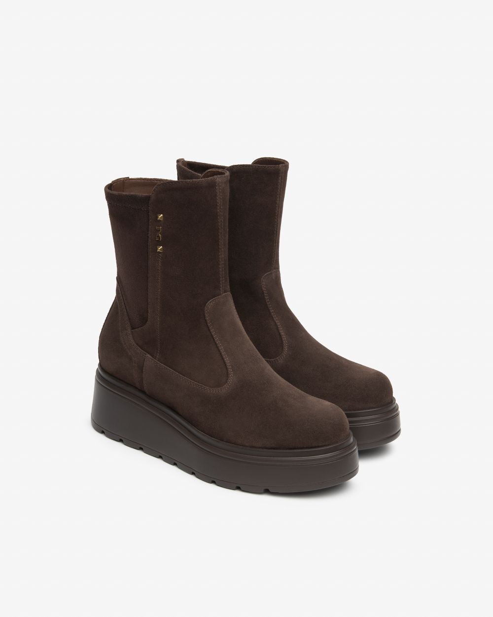 NeroGiardini brown suede wedge ankle boot