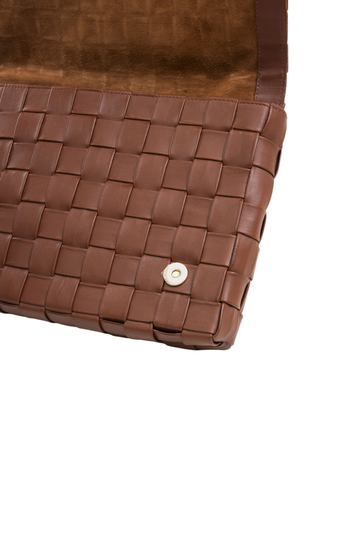 Alēo toffee handwoven leather clutch bag