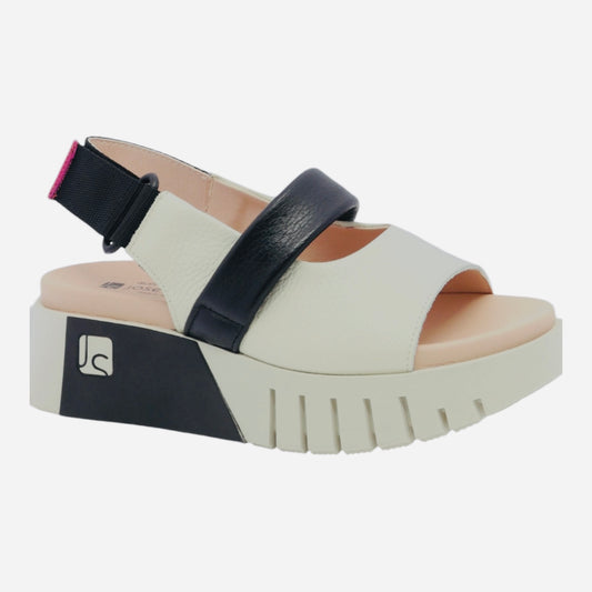 Jose Saenz black & cream wedge sandal