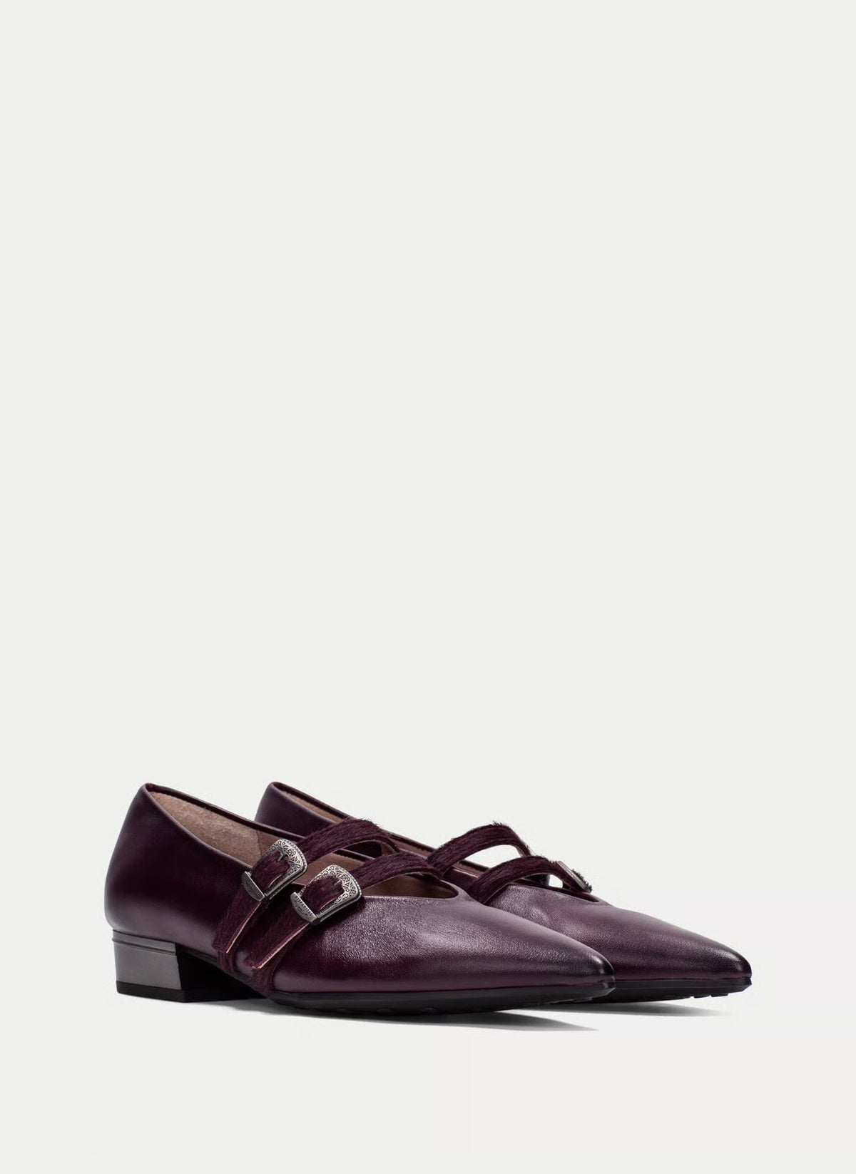 Hispanitas burgundy Mary Jane leather shoes