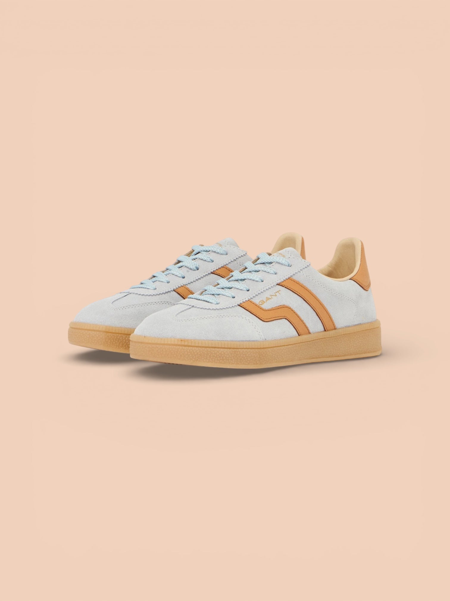 Gant sky blue suede and tan leather sneaker - Melissakshoes