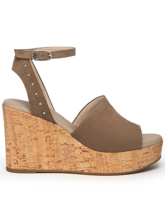 NeroGiardini brown suede leather wedge sandals