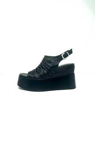 Marco Moreo black leather platform sandals