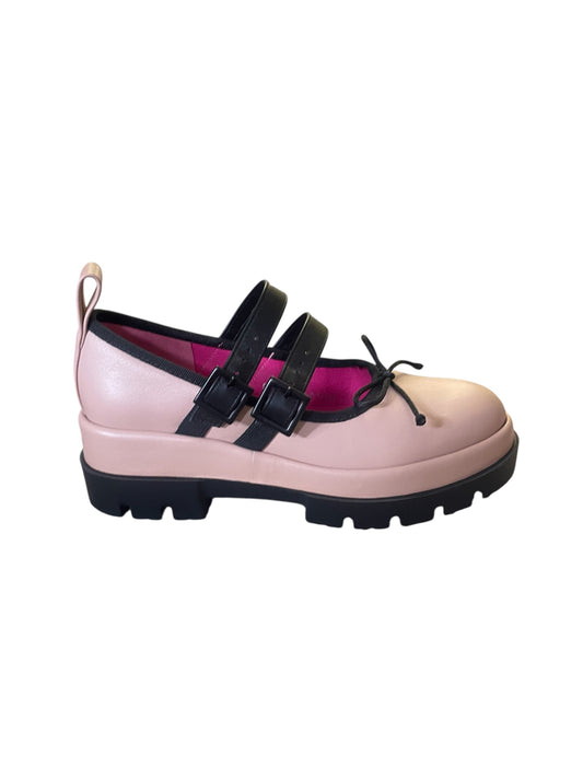 Le babe pink  leather chunky heel shoes