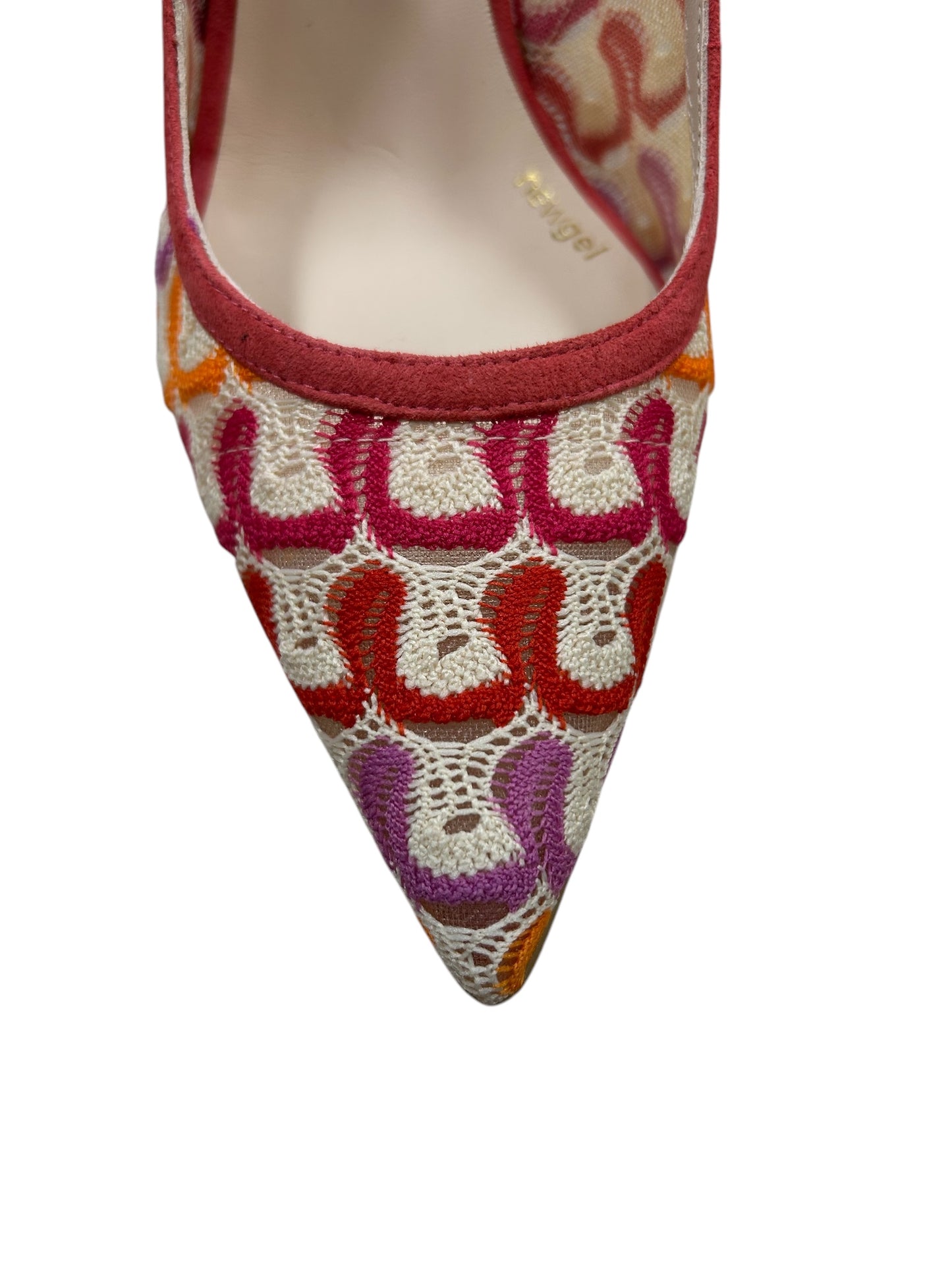 Lodi multicolored crochet effect slingback