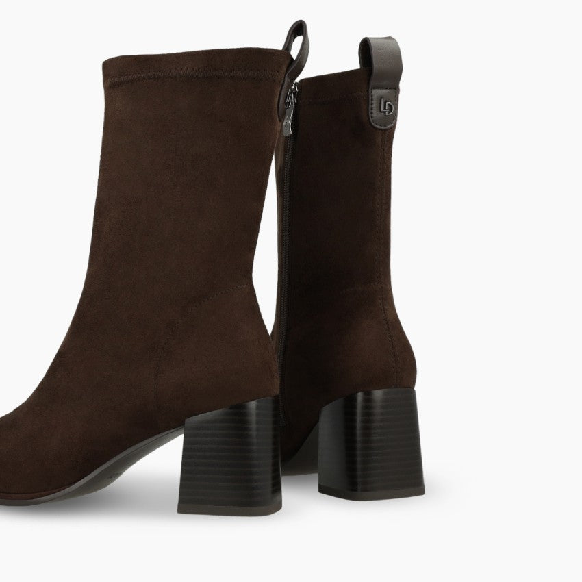 Lodi Brown fabric suede Heka ankle boots