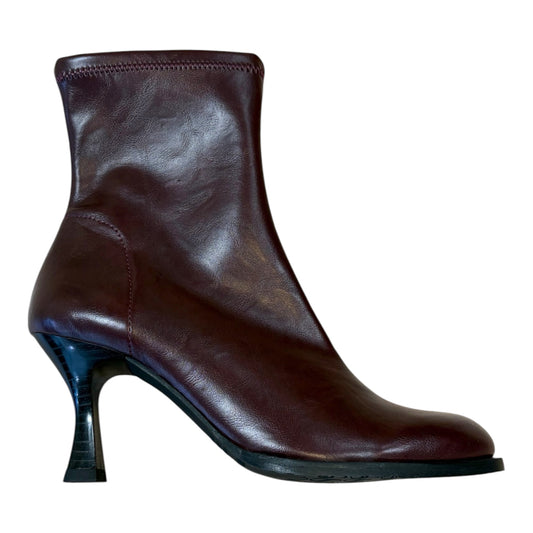 Miss Elastic burgundy faux leather sock  boots M3