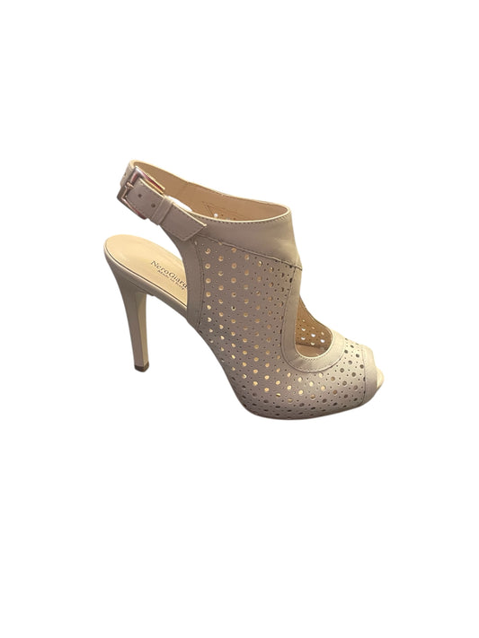 NeroGiardini cream leather slingback shoes