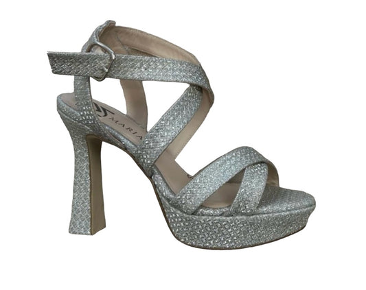 Marian silver textured platform sandal