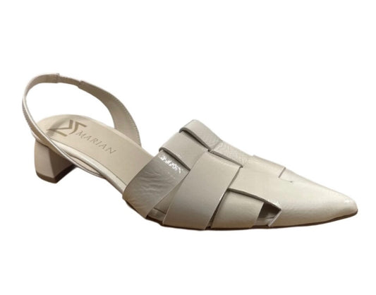 Marian nude patent leather slingback ballerinas