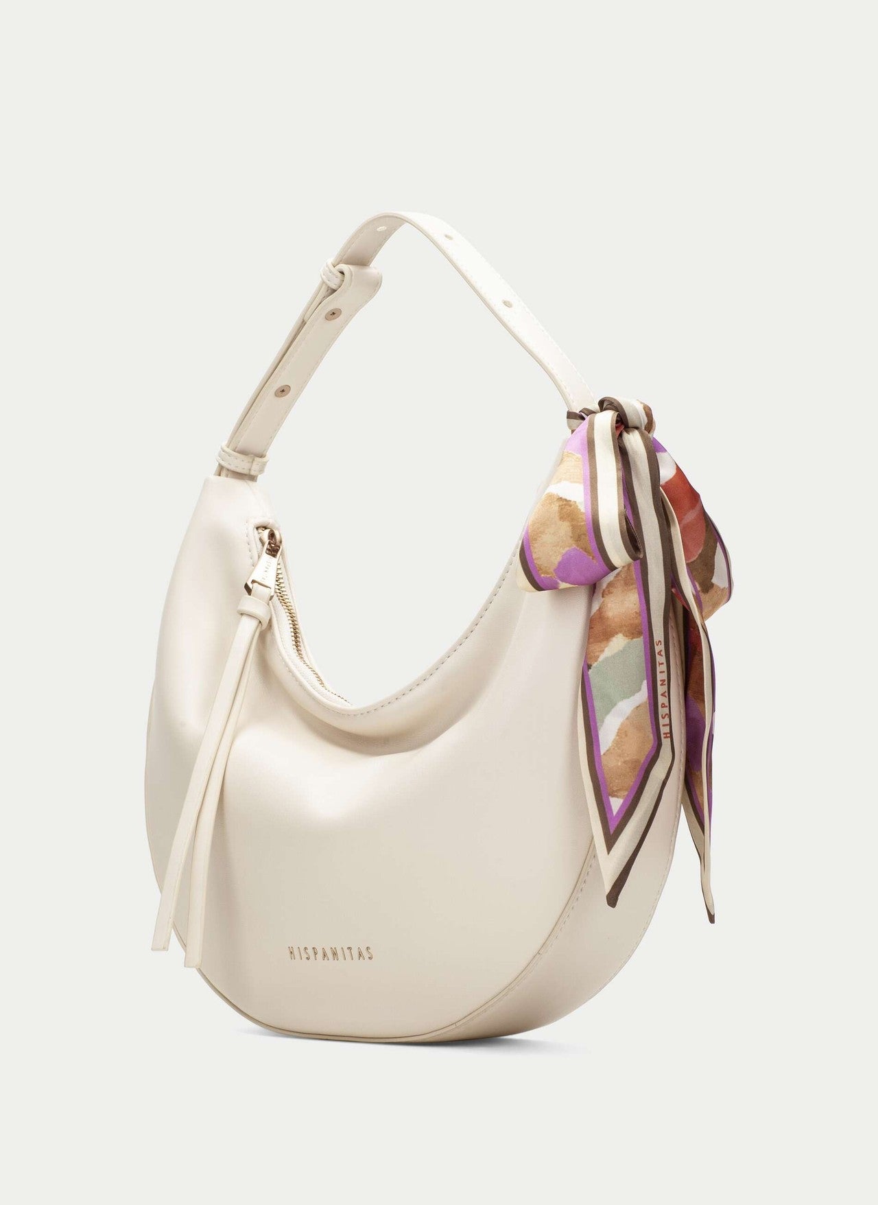 Hispanitas cream leather shoulder bag