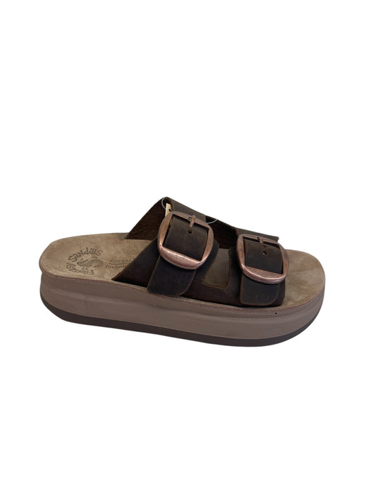 Fantasy sandals taupe leather platform sandals