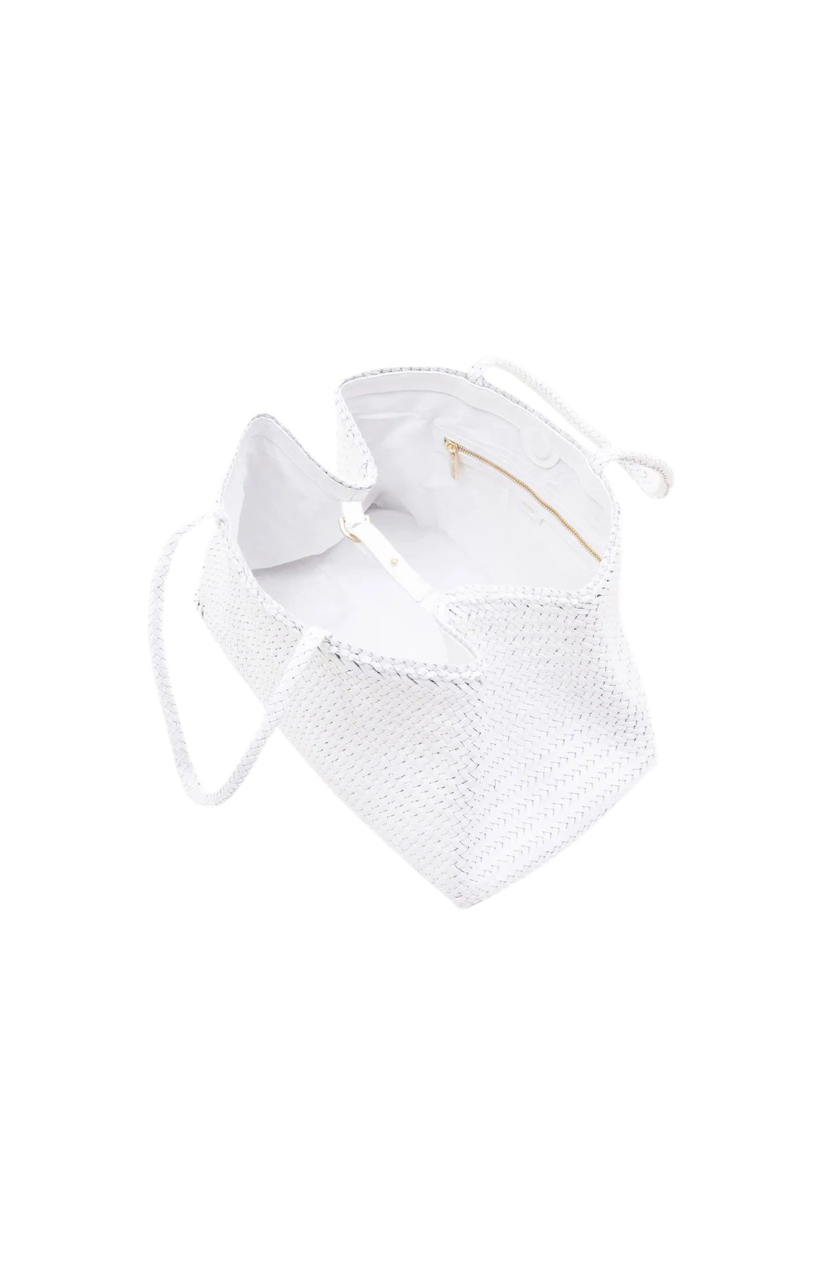 ALẼO Ivory woven leather shopper - Melissakshoes