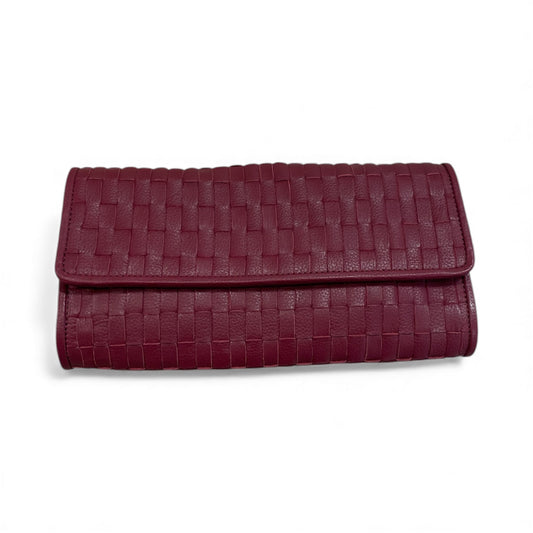 Alēo burgundy leather clutch bag