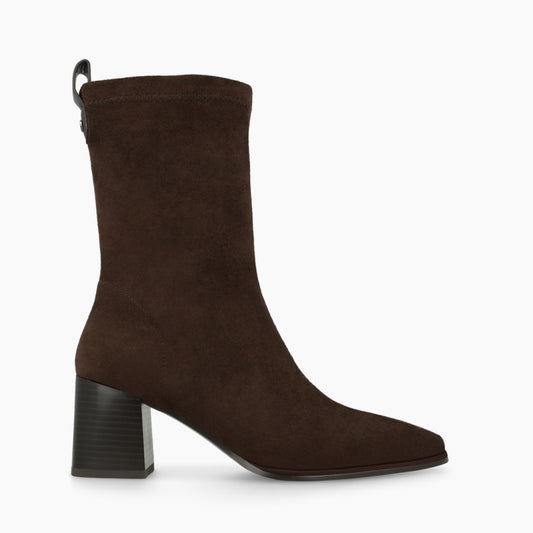 Lodi Brown fabric suede Heka ankle boots