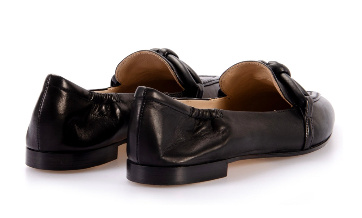 Pomme D’or black leather moccasins