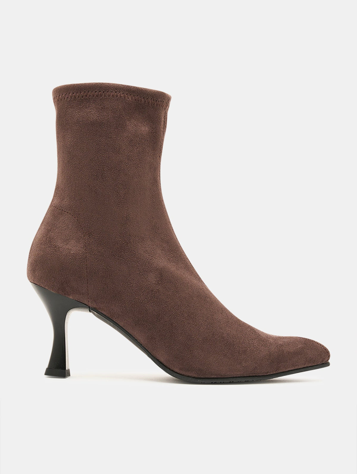 Miss Elastic brown suede ankle boots