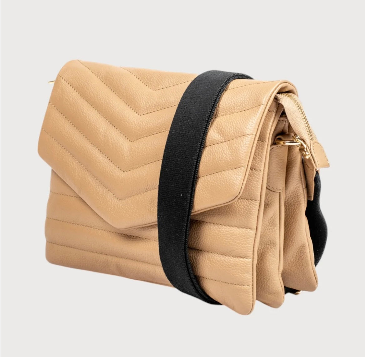 Alēo taupe leather crossbody handbag
