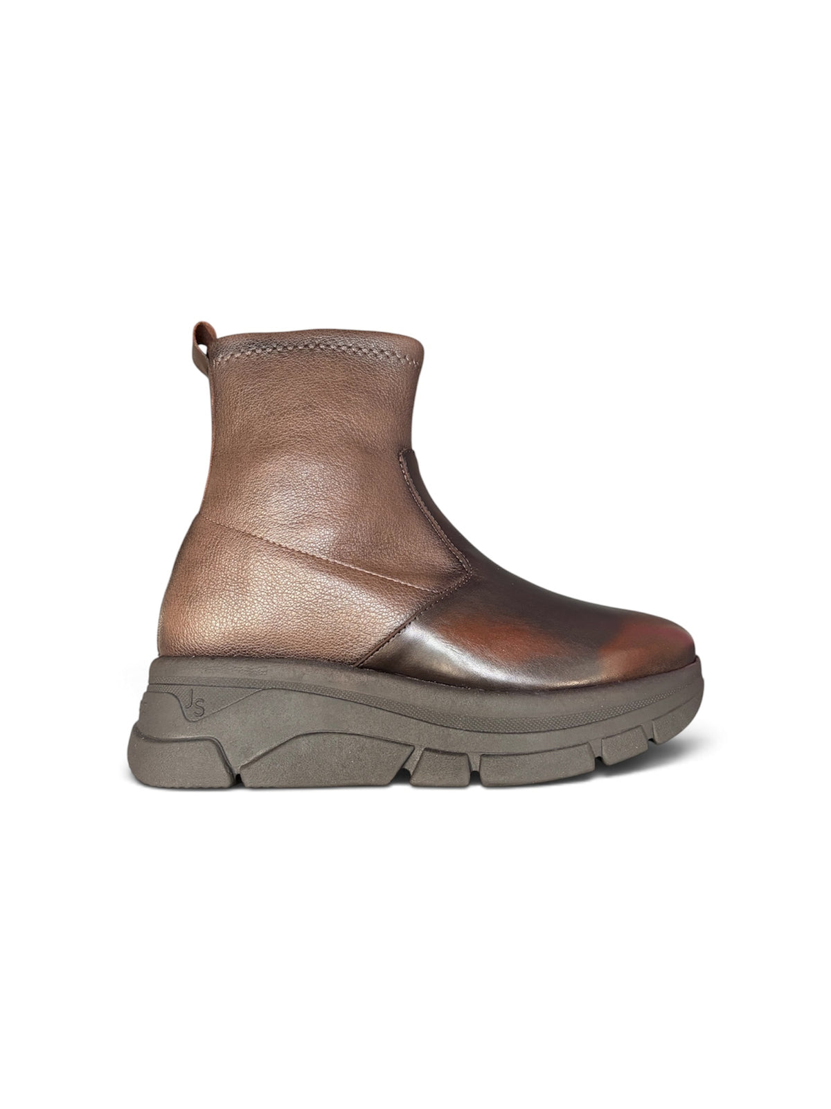 Jose Saenz Tan & Dark Brown Leather Platform Ankle Boots