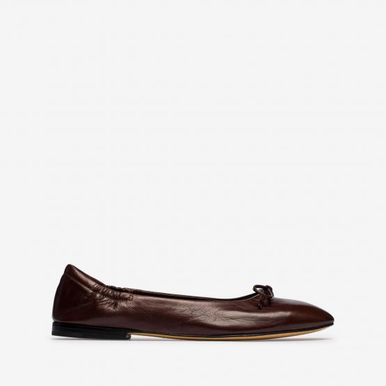 Pomme D’Or chocolate brown leather ballerina flats