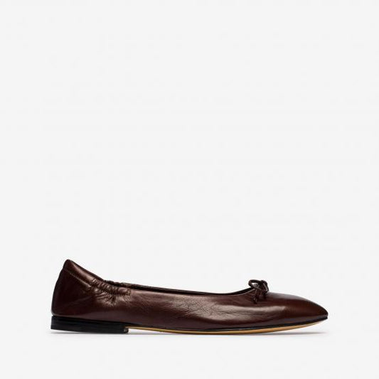 Pomme D’Or chocolate brown leather ballerina flats