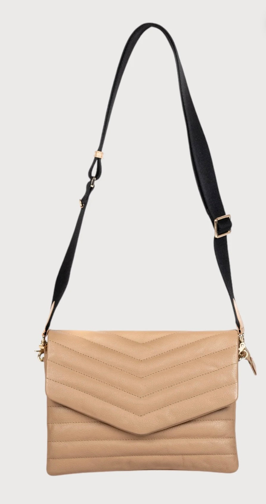 Alēo taupe leather crossbody handbag
