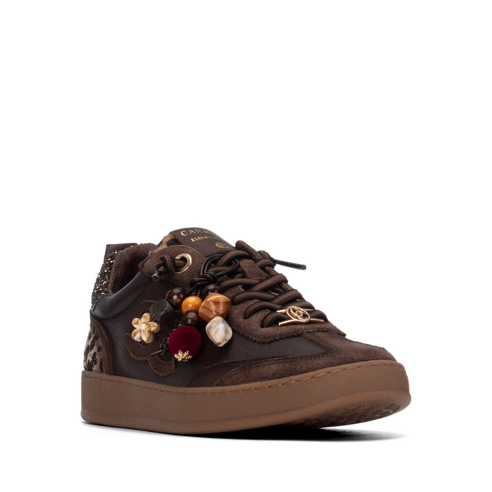 Carmela brown leather and suede sneakers