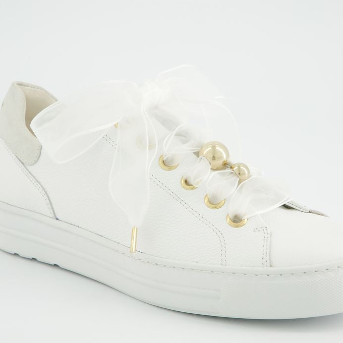 Paul Green white leather sneakers - Melissakshoes