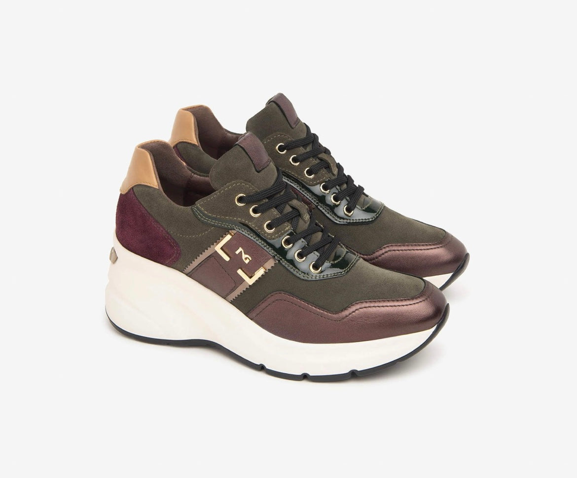 Nerogiardini leather wedge sneaker