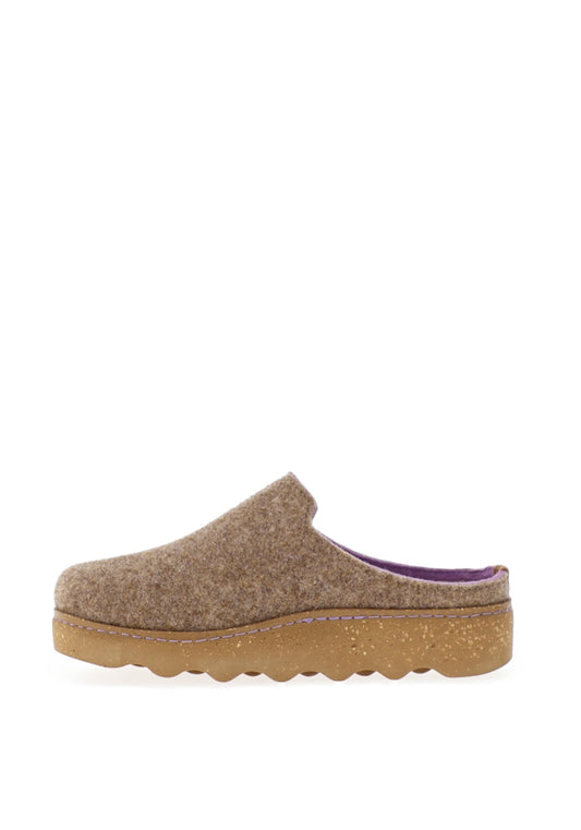 Rohde beige felt mule slippers