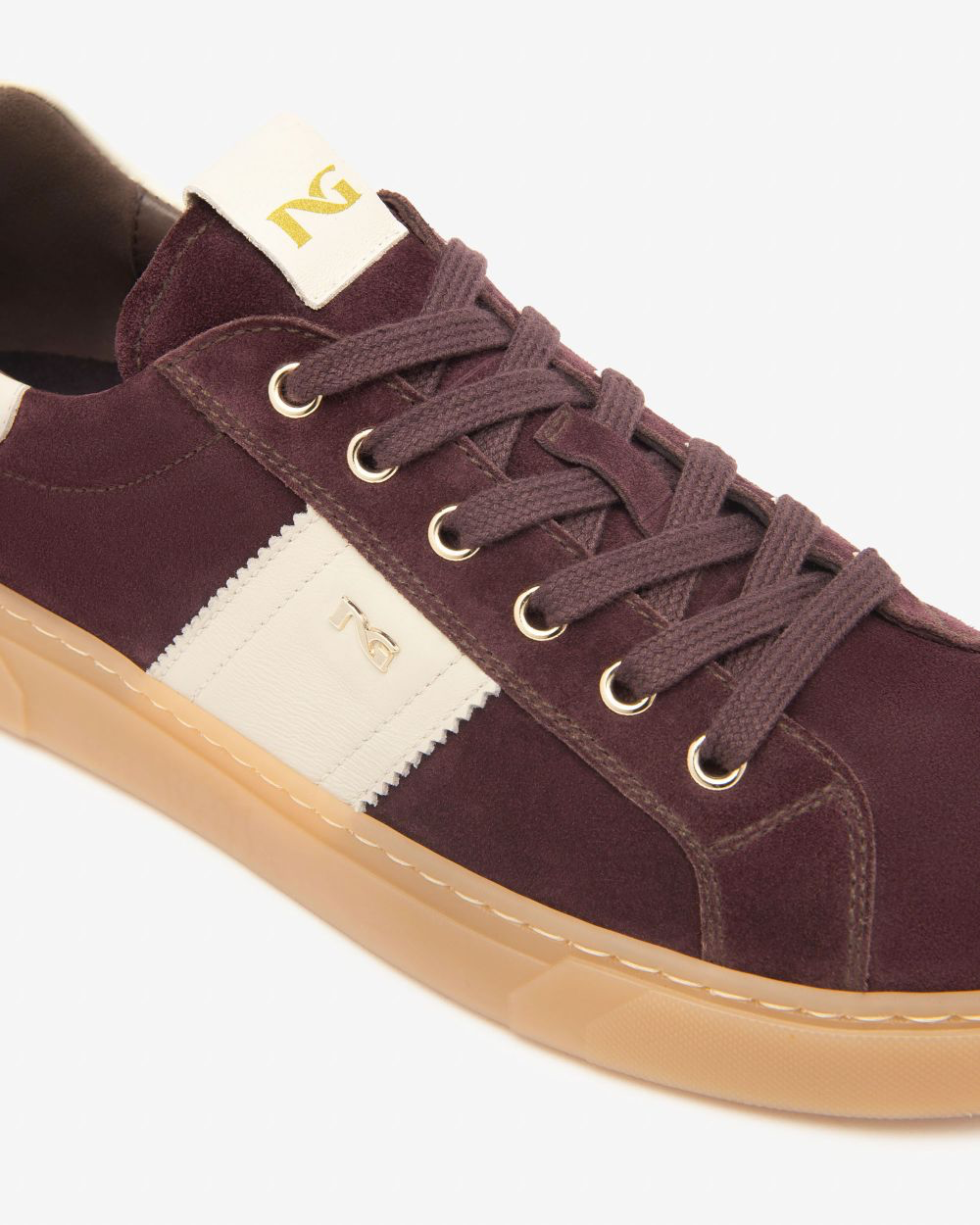 Nerogiardini bordo suede & cream leather sneaker