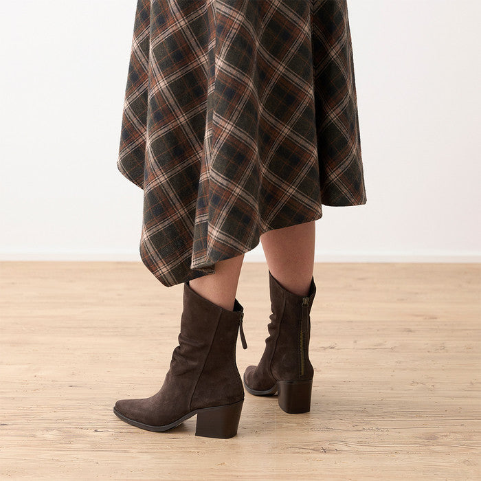 Paul Green chocolate brown suede ankle boots