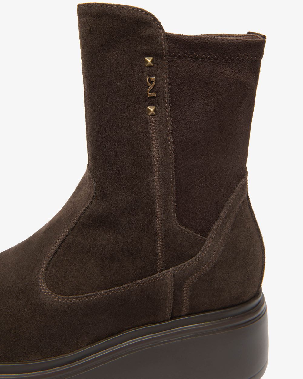 NeroGiardini brown suede wedge ankle boot