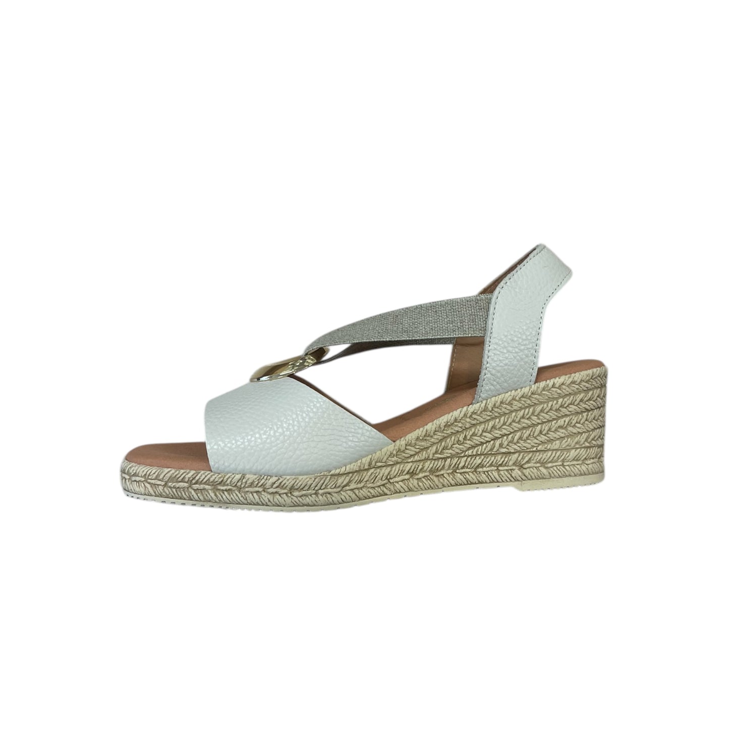 Marila white and beige wedge sandals