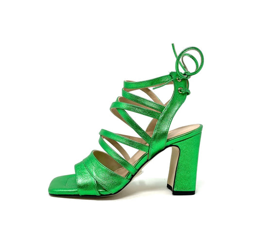 Marian green leather sandals