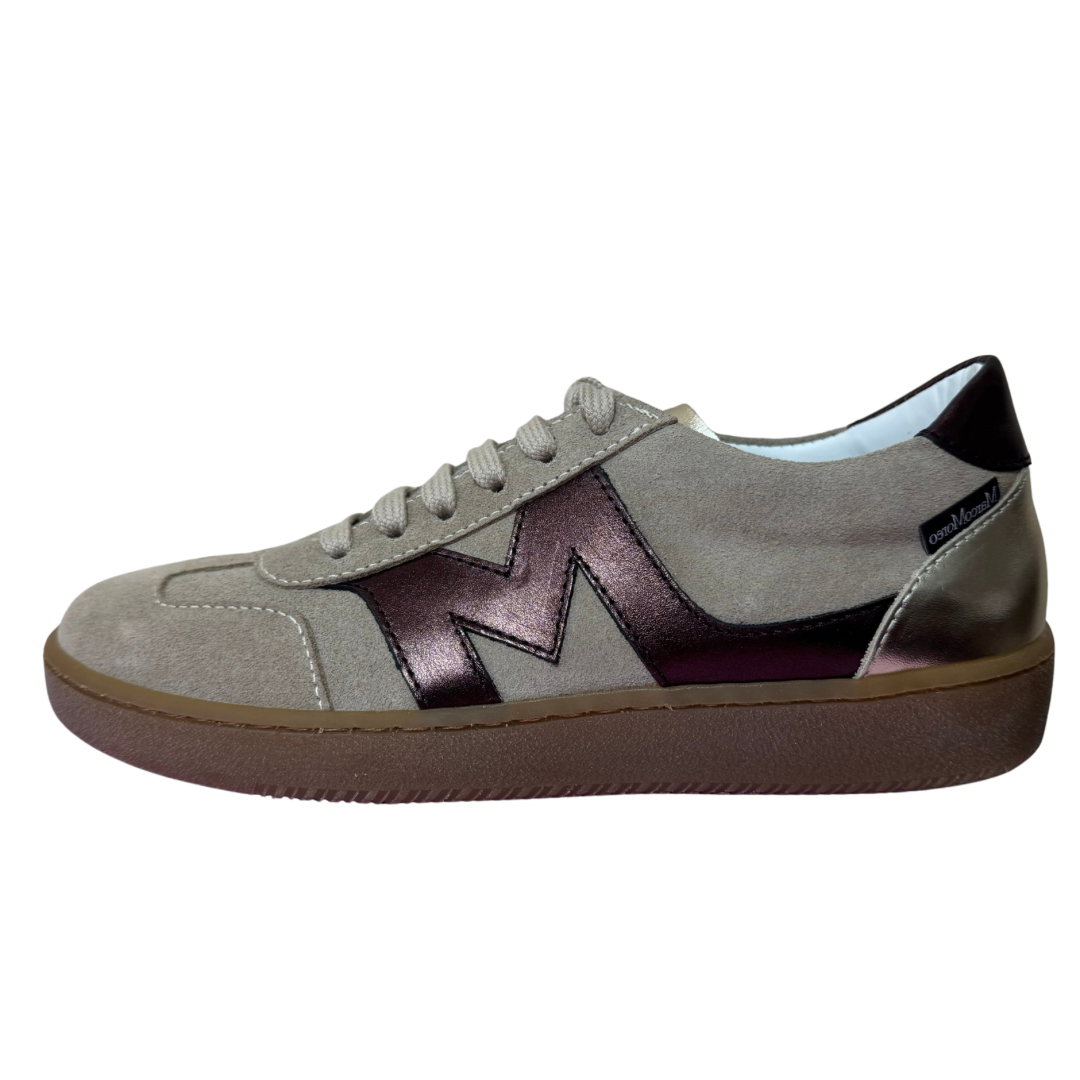 Marco Moreo beige and wine suede sneakers - Melissakshoes