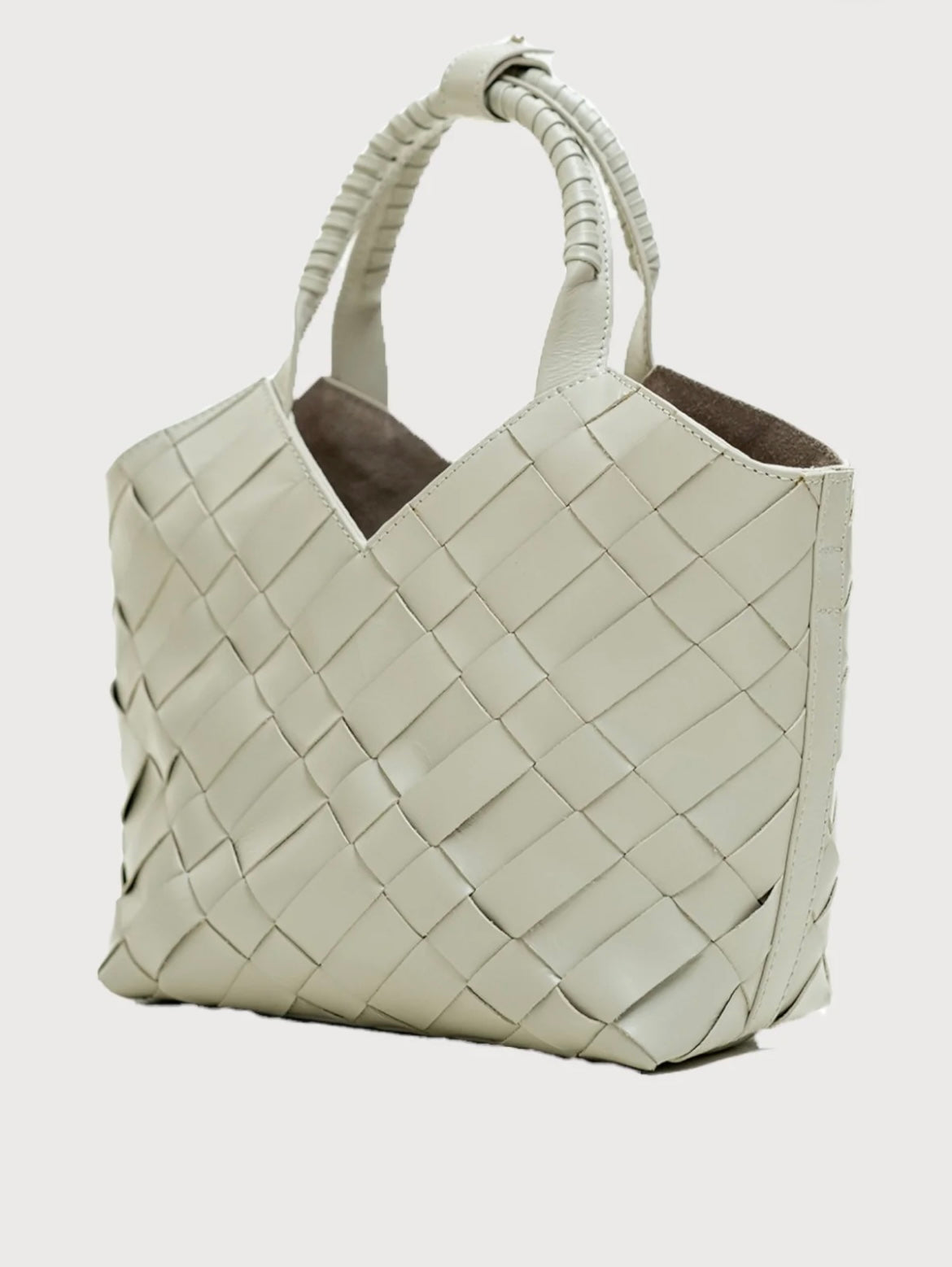 Alēo  grey leather shopper bag