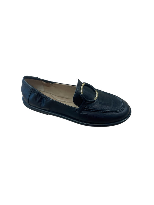Pomme D’or navy leather moccasins