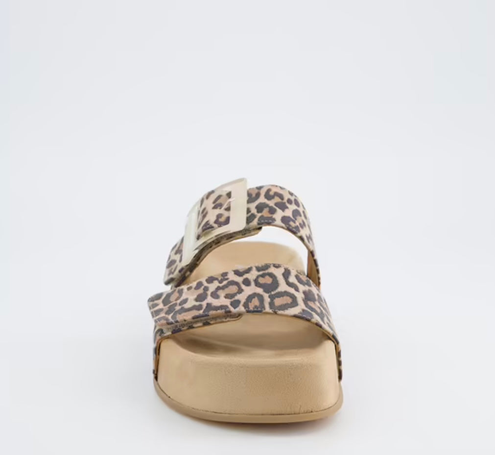 Paul Green leopard print suede platform sandals