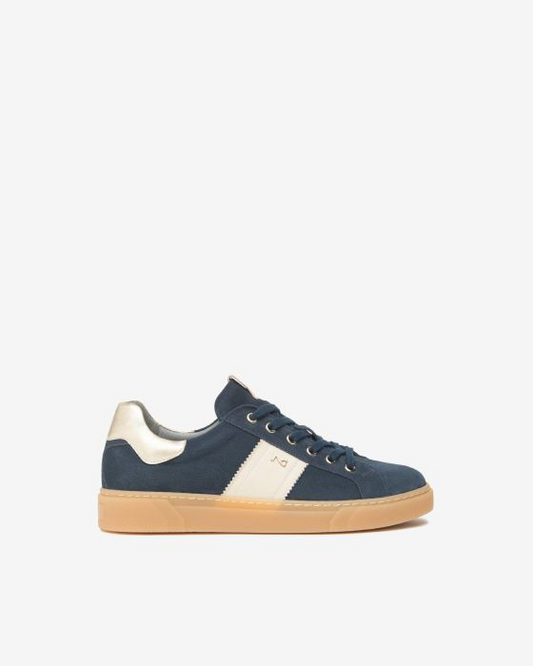 Nerogiardini navy suede & cream leather sneaker