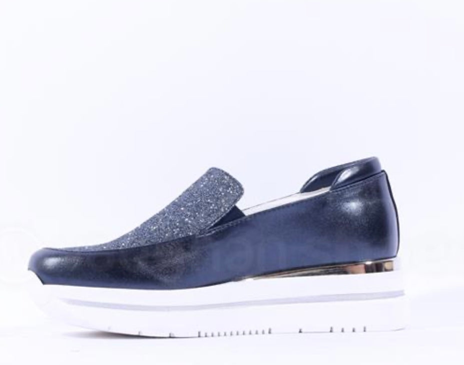 Marco moreo navy leather platform loafer