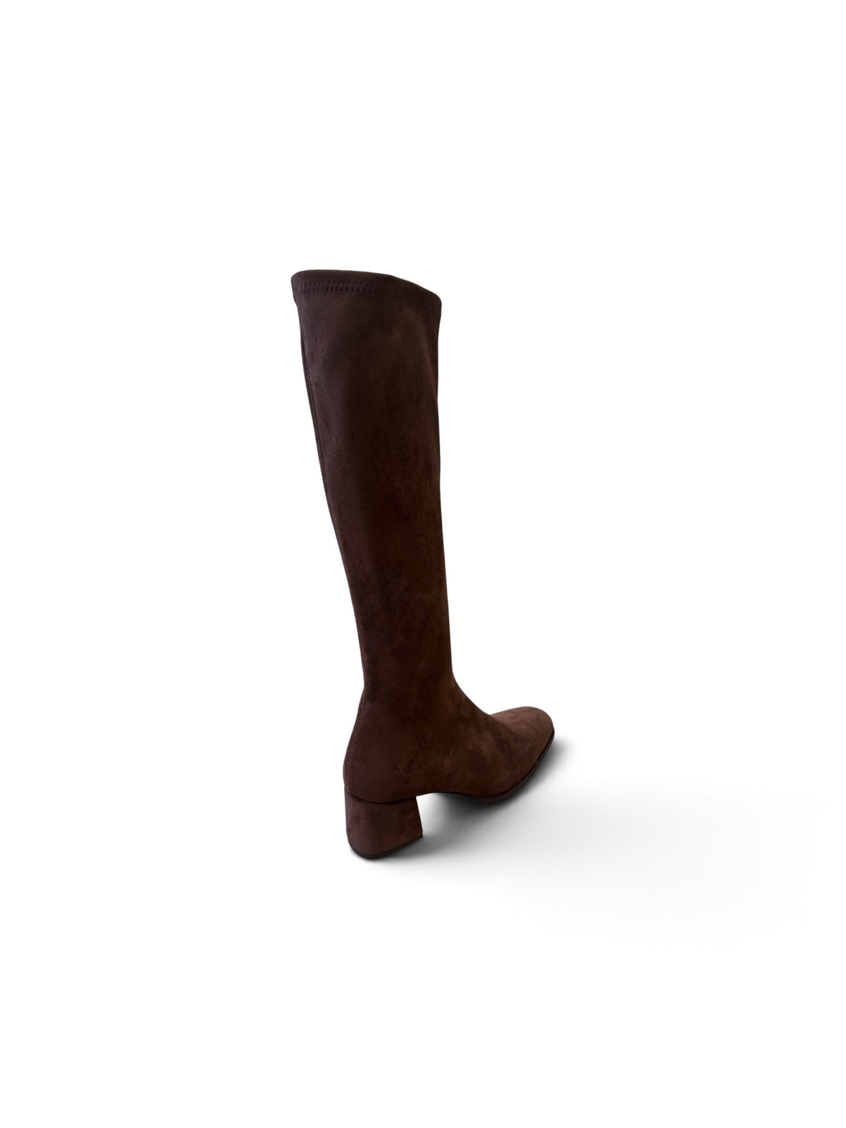 Miss elastic block heeled suede stretch knee highs